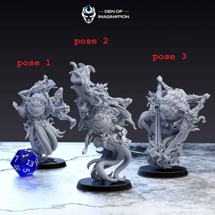 Changeling Mages (3 Poses, 32mm Base) | Miniature Wargaming Models (Den of Imagination) | 28mm Scale