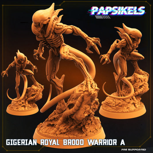 XX121 Royal Brood Warriors (6 Poses - Fits 40mm and 50mm Bases)  | Tabletop Roleplaying Miniatures (Papsikels)