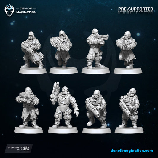 Grimdark Dropship Turncoats (Fits 25-28mm Bases, Quick Assembly) | Miniatures Wargaming Models (Wildmesh)