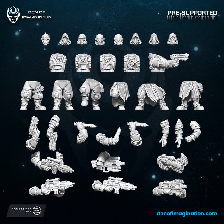 Grimdark Dropship Turncoats (Fits 25-28mm Bases, Quick Assembly) | Miniatures Wargaming Models (Wildmesh) (Copy)