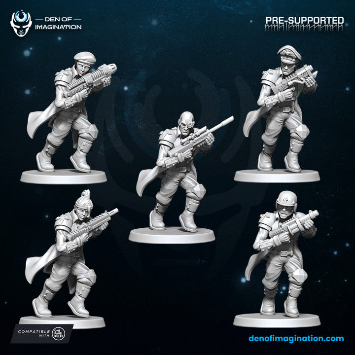 Grimdark Dropship Troopers (Fits 25-28mm Bases, Quick Assembly) | Miniatures Wargaming Models (Wildmesh)