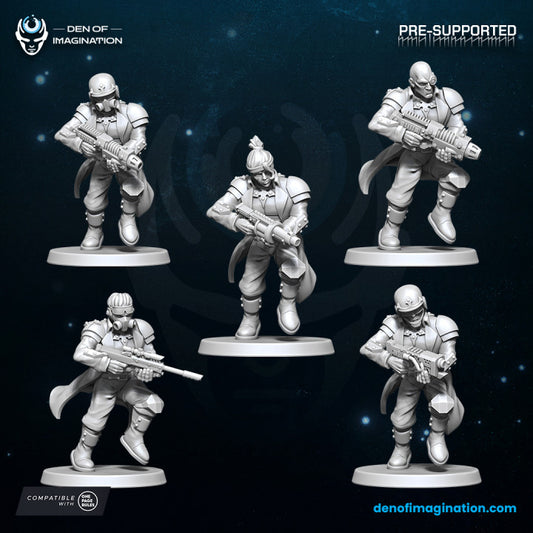 Grimdark Dropship Troopers (Fits 25-28mm Bases, Quick Assembly) | Miniatures Wargaming Models (Wildmesh)