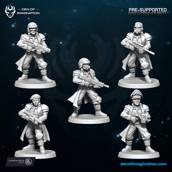 Grimdark Dropship Troopers (Fits 25-28mm Bases, Quick Assembly) | Miniatures Wargaming Models (Wildmesh)
