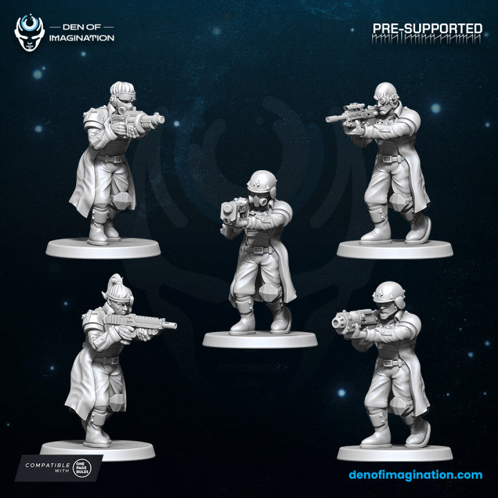 Grimdark Dropship Troopers (Fits 25-28mm Bases, Quick Assembly) | Miniatures Wargaming Models (Wildmesh)