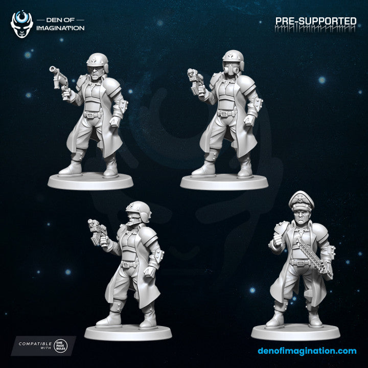 Grimdark Dropship Troopers (Fits 25-28mm Bases, Quick Assembly) | Miniatures Wargaming Models (Wildmesh)