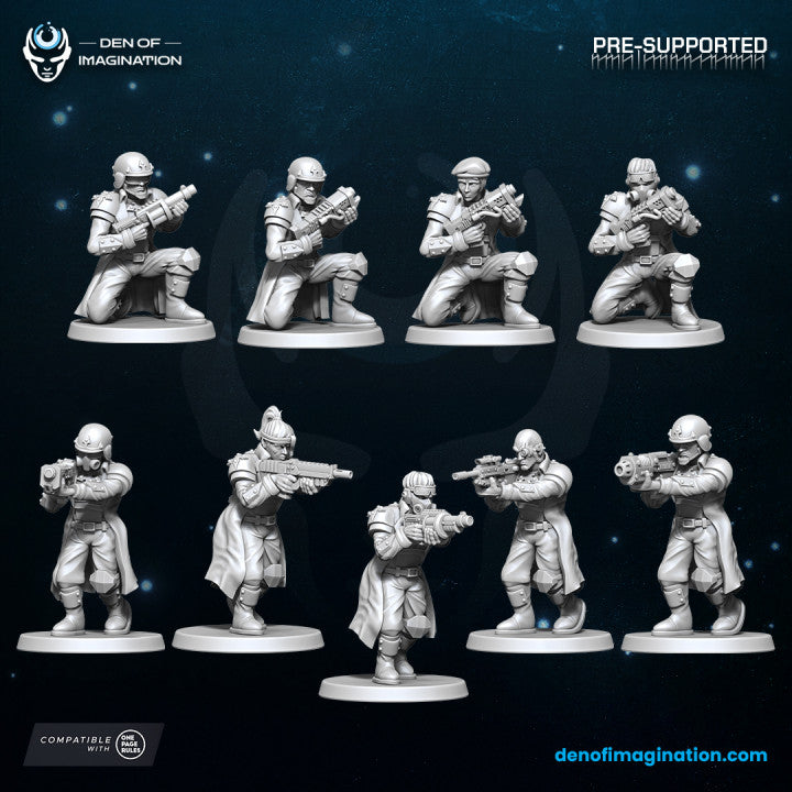 Grimdark Dropship Troopers (Fits 25-28mm Bases, Quick Assembly) | Miniatures Wargaming Models (Wildmesh)
