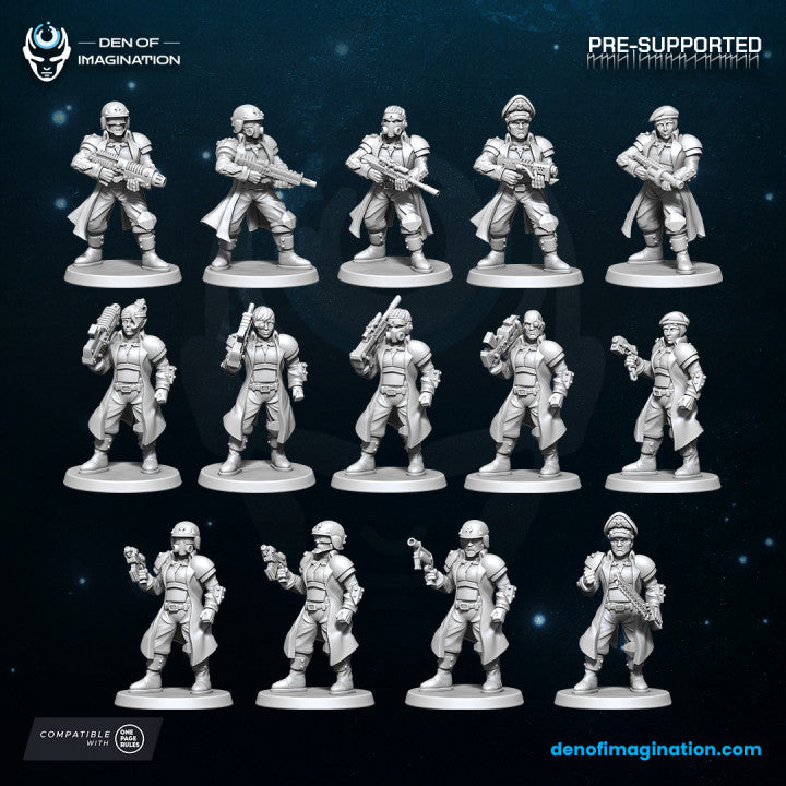 Grimdark Dropship Troopers (Fits 25-28mm Bases, Quick Assembly) | Miniatures Wargaming Models (Wildmesh)
