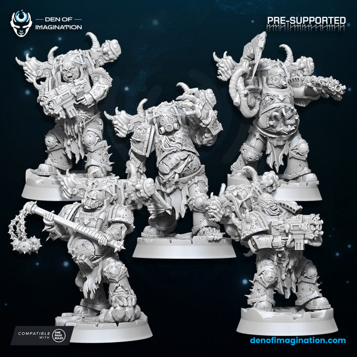 Diseased Blackguards (Fits 32mm Bases, Extra Bits) | Miniatures Wargaming Models (Wildmesh)