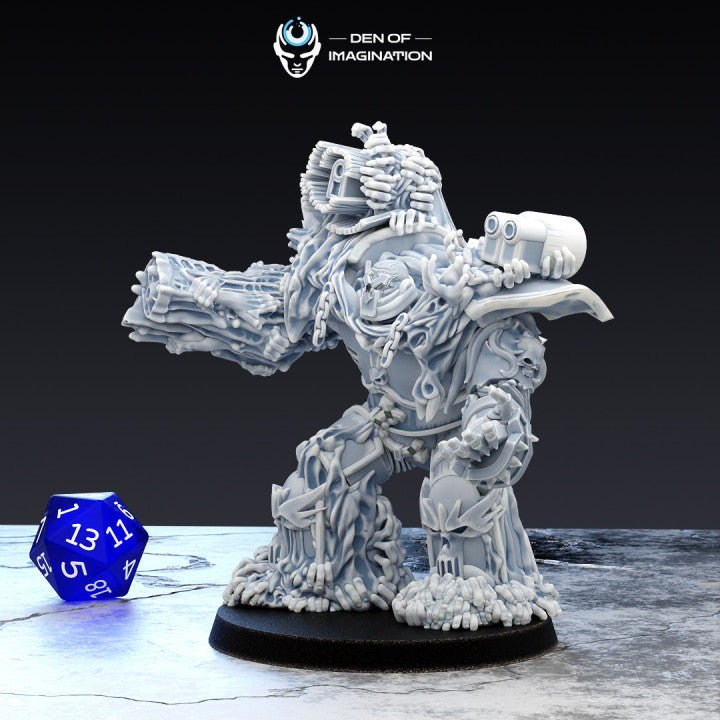 Possessed Cyborg (3 Poses, 50mm Base) | Miniature Wargaming Models (Den of Imagination) | 28mm Scale