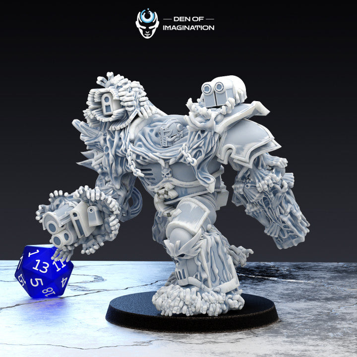 Possessed Cyborg (3 Poses, 50mm Base) | Miniature Wargaming Models (Den of Imagination) | 28mm Scale