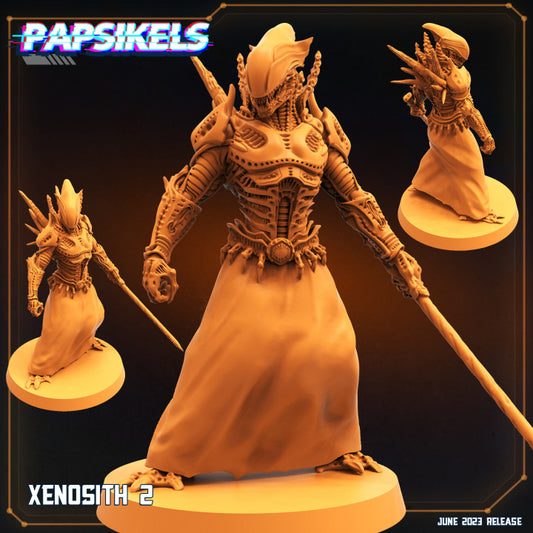 XX121 Saurian Dark Sorcerer (2 Poses | 3 Scales | Bundles)  | Tabletop Roleplaying Miniatures (Papsikels)