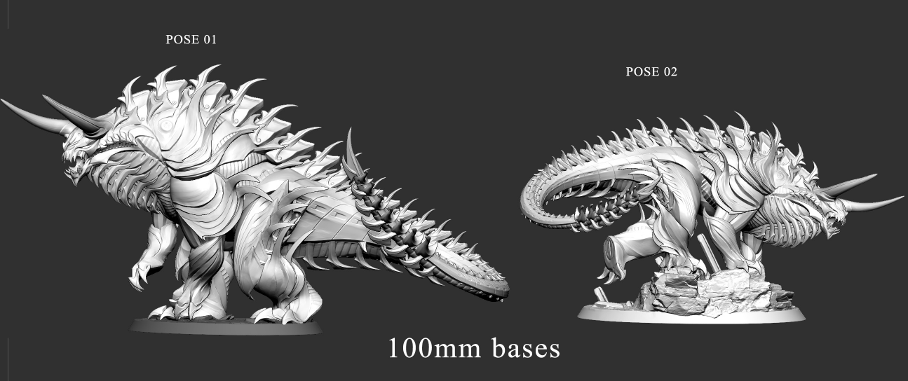 Biomineralized Titanosaur (2 Poses, fits 100mm+ Bases)