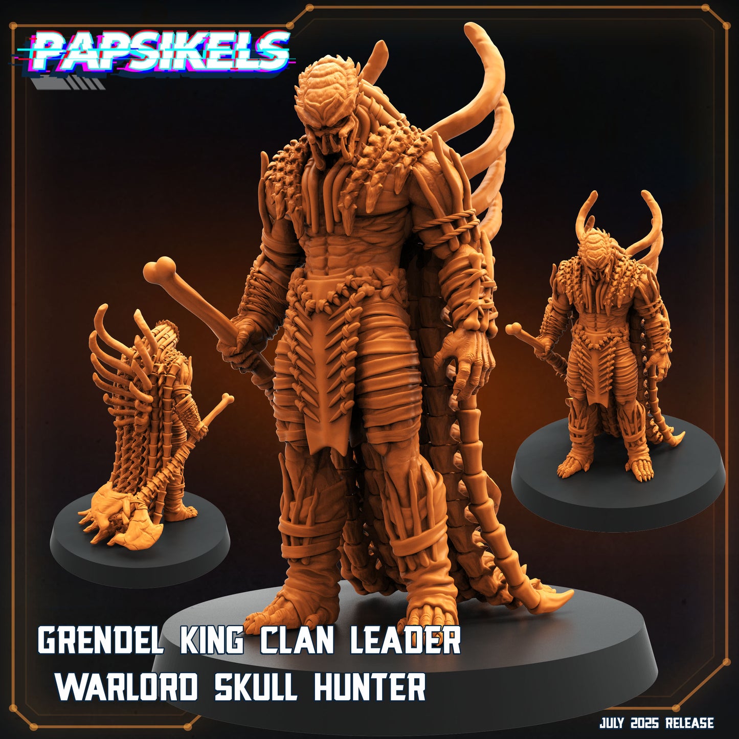 Skull Hunter Ancients (2 Poses / Fits 40-50mm Base) | Tabletop Roleplaying Miniatures (Papsikels)