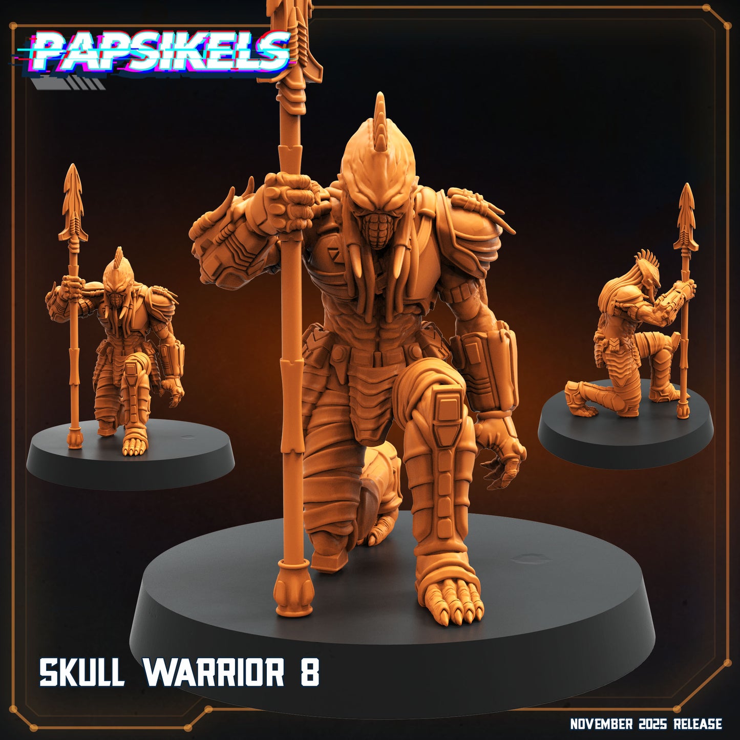 Skull Hunter Spear Clan (9 Poses / Fits 40-50mm Bases) | Tabletop Roleplaying Miniatures (Papsikels)