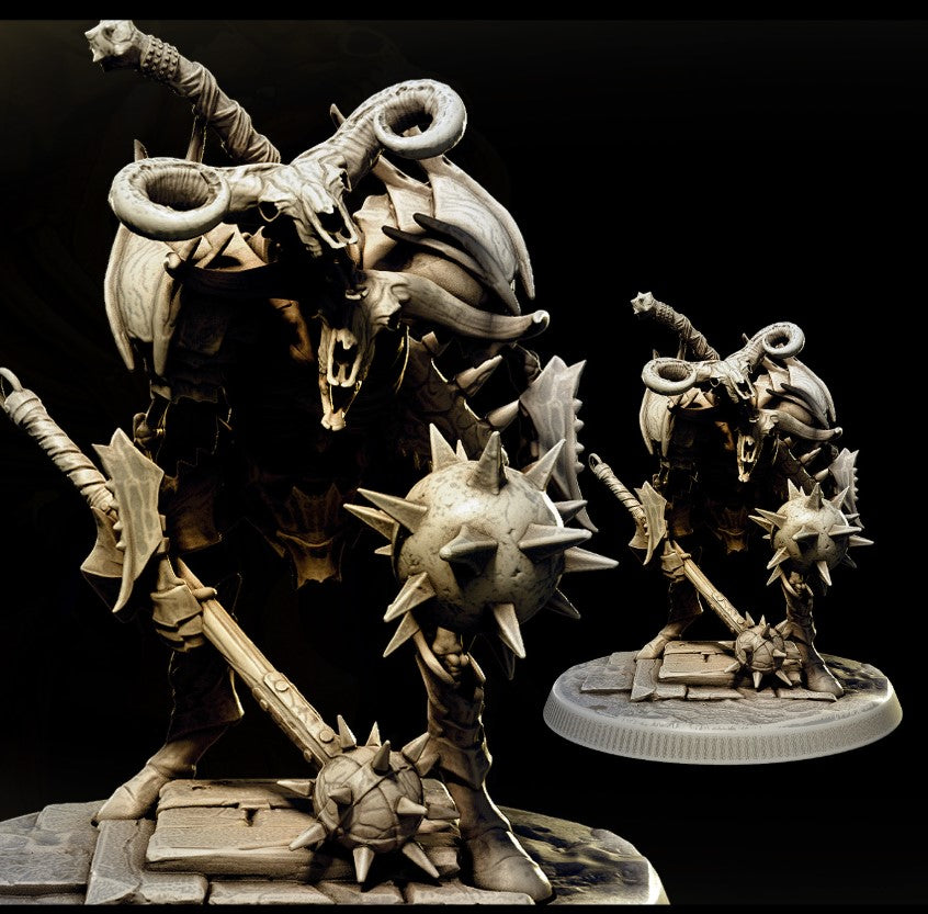 Skeletal Minotaurs (14 Poses, fits 50mm Bases)