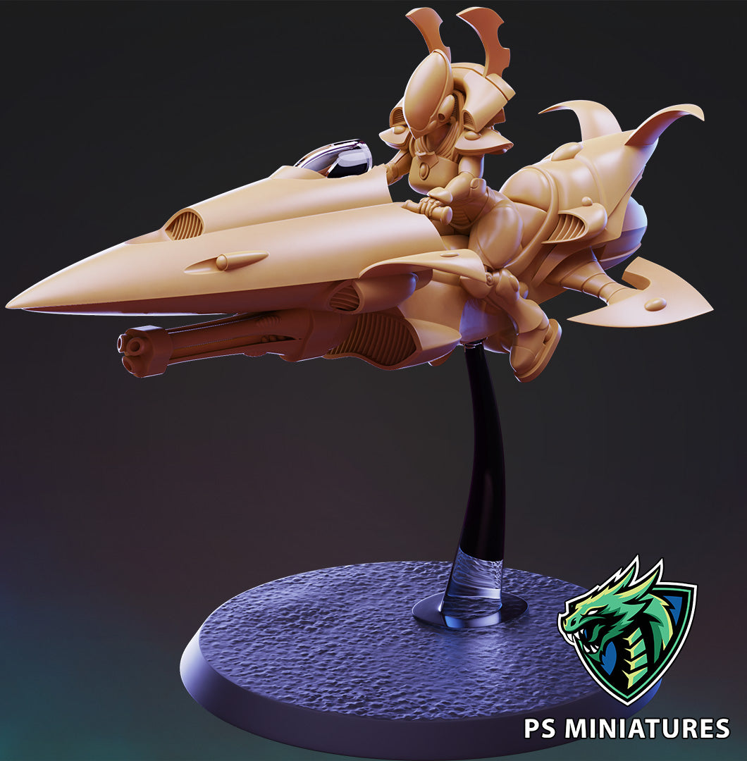 Faenyan Hover Bikes (3 Poses / Fits 60mm Bases / Bundles) | Tabletop Roleplaying Miniatures (PSMiniatures)