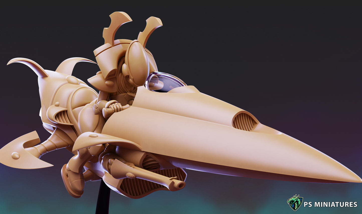 Faenyan Hover Bikes (3 Poses / Fits 60mm Bases / Bundles) | Tabletop Roleplaying Miniatures (PSMiniatures)