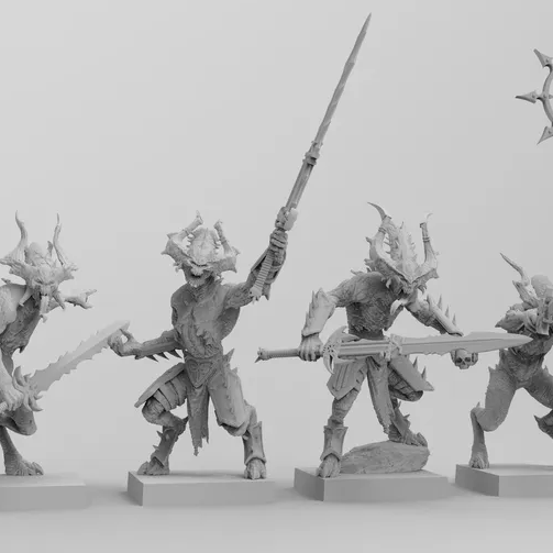 Infernal Shock Troops (22-Miniature Unique-Poses Bundle) | Miniature Wargaming Models (EmanG) | 28mm Scale