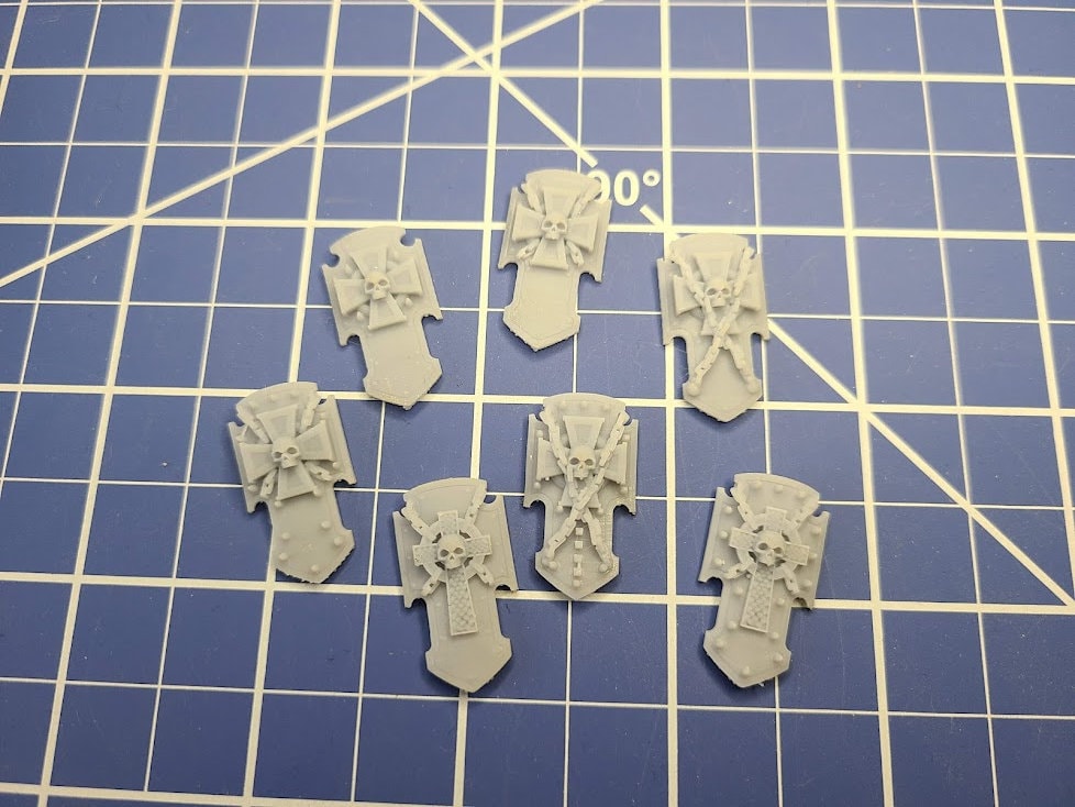 Tower Shields for Black Knights-Templar (Updated! 7 Styles, Assorted) | Miniature Tabletop Bits | 28mm Scale