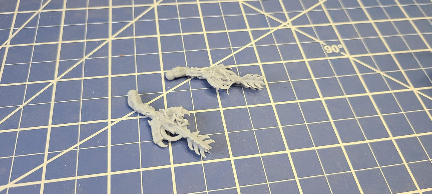 Twin Cannon Arms for Xeno-Dragons (Two Styles; Infested & Coral) | Miniature Tabletop Bits | 28mm Scale