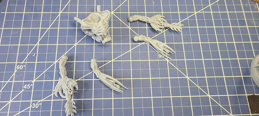 Twin Cannon Arms for Xeno-Dragons (Two Styles; Infested & Coral) | Miniature Tabletop Bits | 28mm Scale