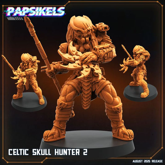 Skull Hunter Celtic Clan (2 Poses / Fits 40-50mm Base) | Tabletop Roleplaying Miniatures (Papsikels)