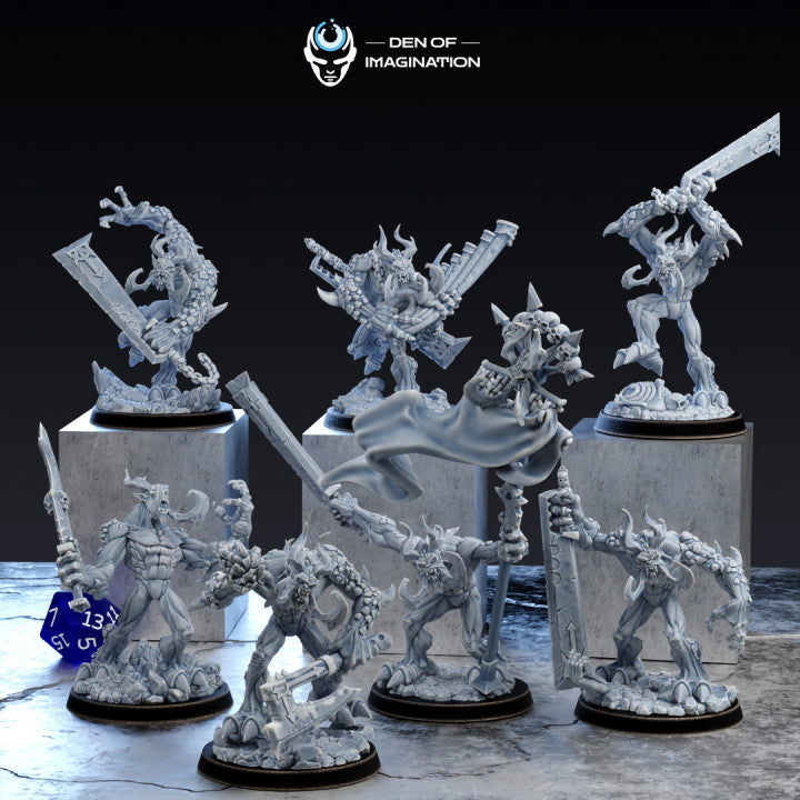 Infernal Wrathclaws (7 Poses) | Miniature Wargaming Models (Den of Imagination) | 28mm Scale