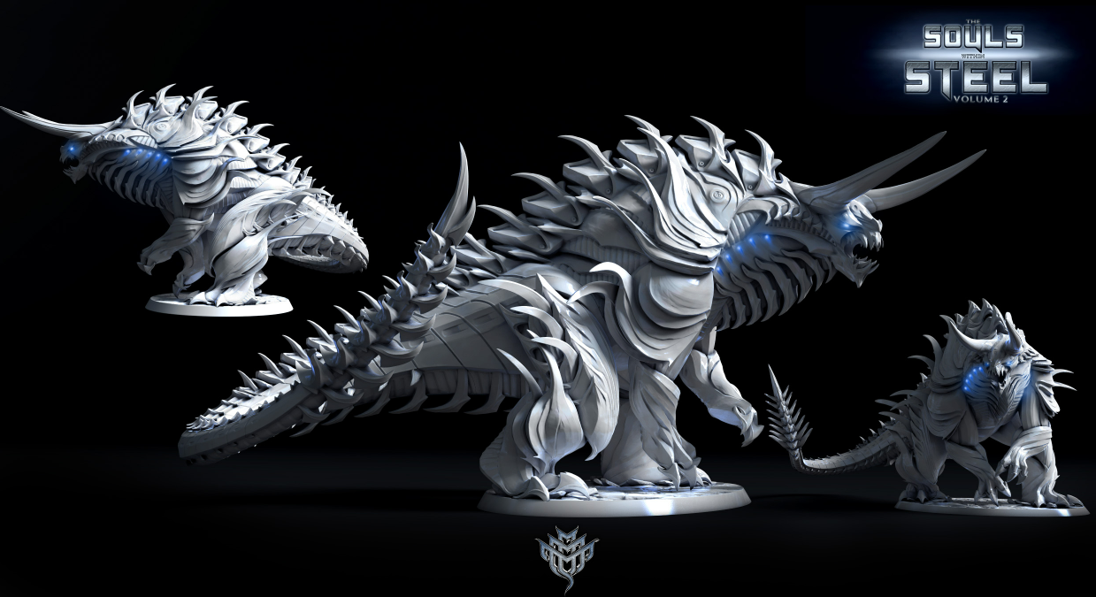 Biomineralized Titanosaur (2 Poses, fits 100mm+ Bases)