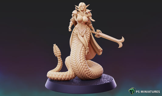 Lamia Knights (4 Poses / 3 Variants / Fits 40mm Bases)  | Tabletop Roleplaying Miniatures (PSMiniatures)