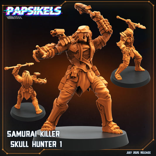 Skull Hunter Samurai (6 Poses / Fits 40-50mm Bases)  | Tabletop Roleplaying Miniatures (Papsikels)