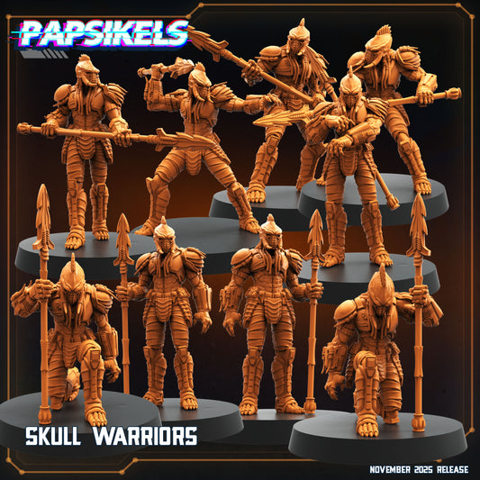 Skull Hunter Spear Clan (9 Poses / Fits 40-50mm Bases)  | Tabletop Roleplaying Miniatures (Papsikels)