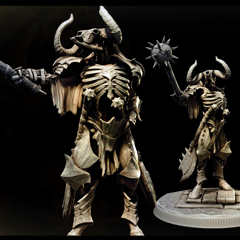 Skeletal Minotaurs (14 Poses, fits 50mm Bases)