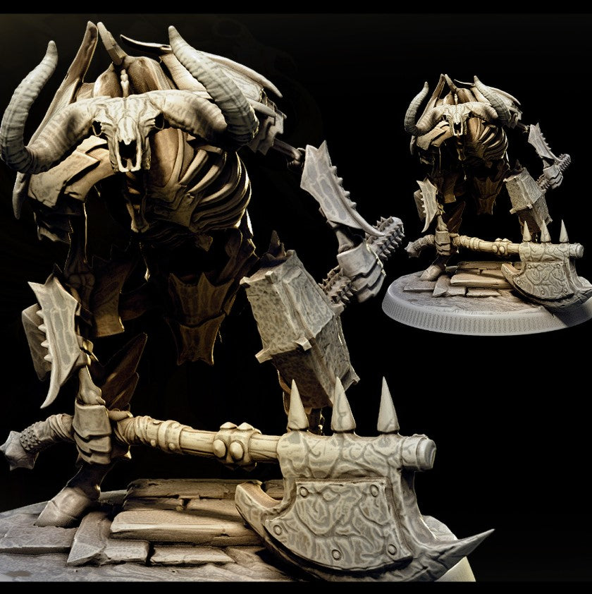 Skeletal Minotaurs (14 Poses, fits 50mm Bases)