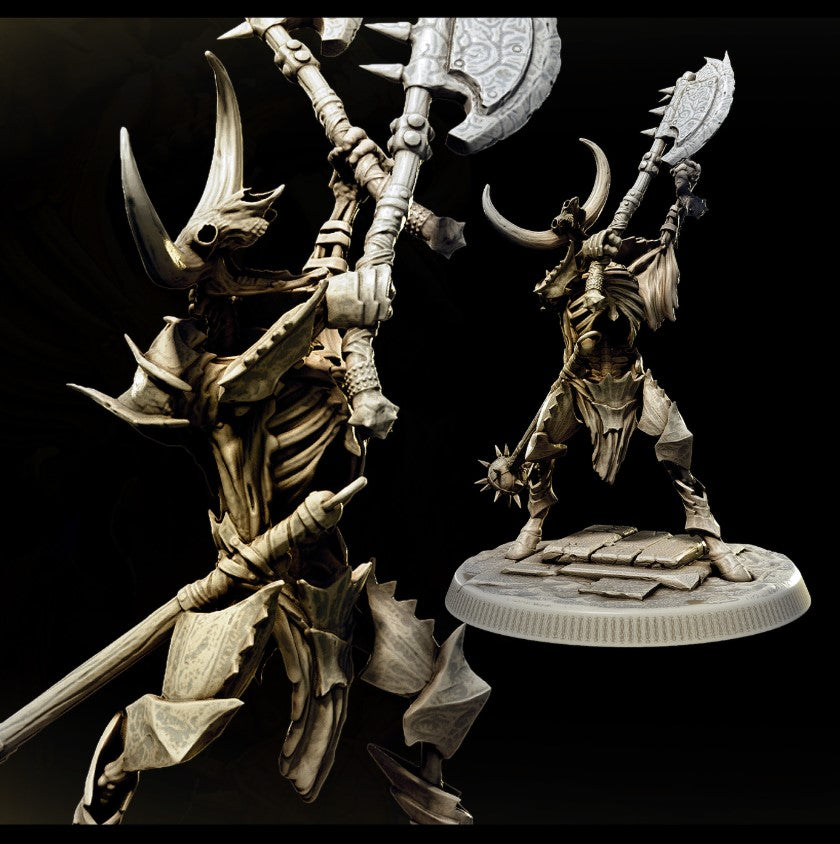 Skeletal Minotaurs (14 Poses, fits 50mm Bases)