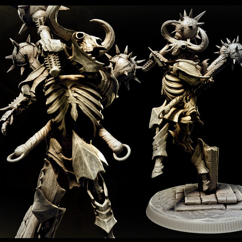 Skeletal Minotaurs (14 Poses, fits 50mm Bases)