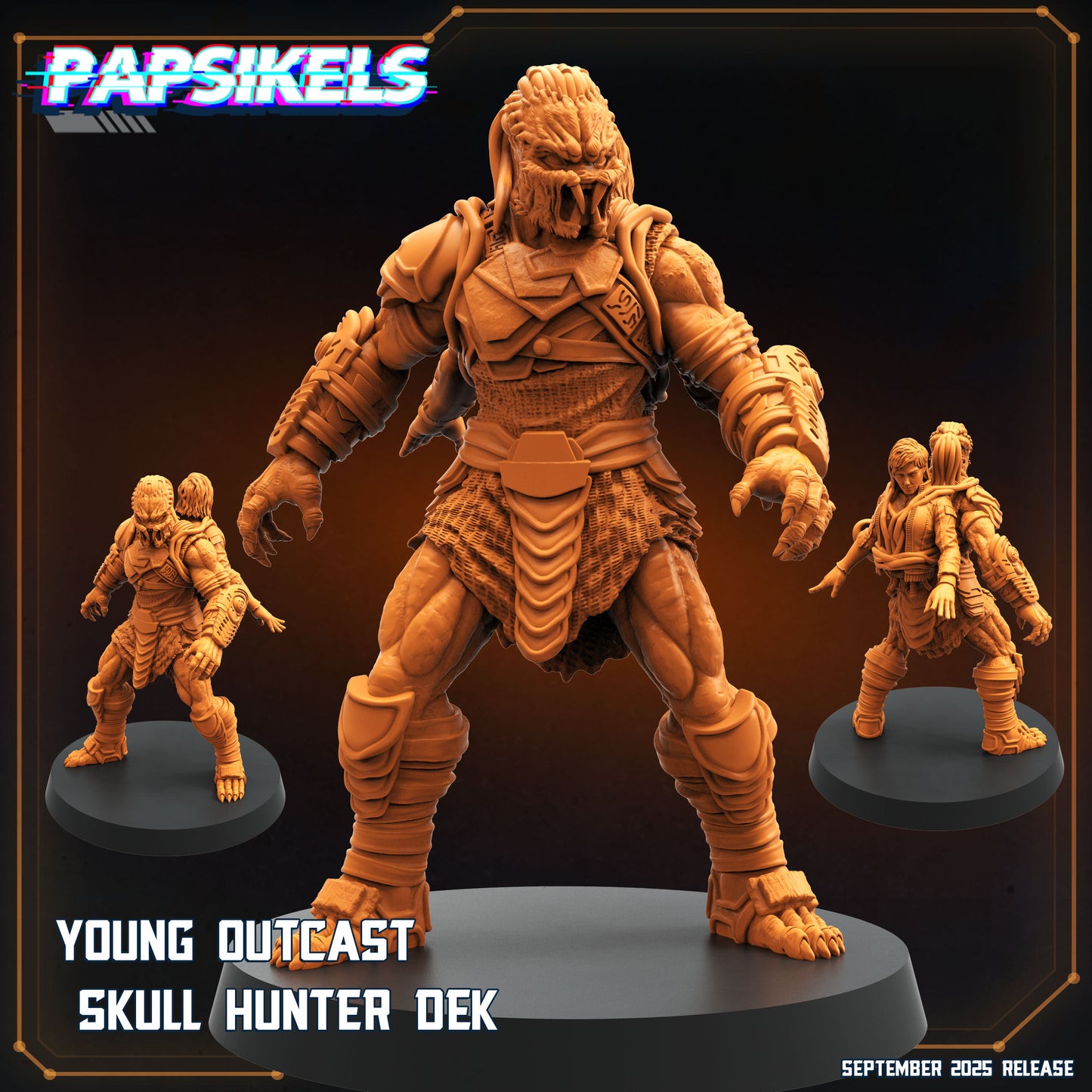 Skull Hunter Outcast (6 Poses / Fits 32-50mm Bases)  | Tabletop Roleplaying Miniatures (Papsikels)