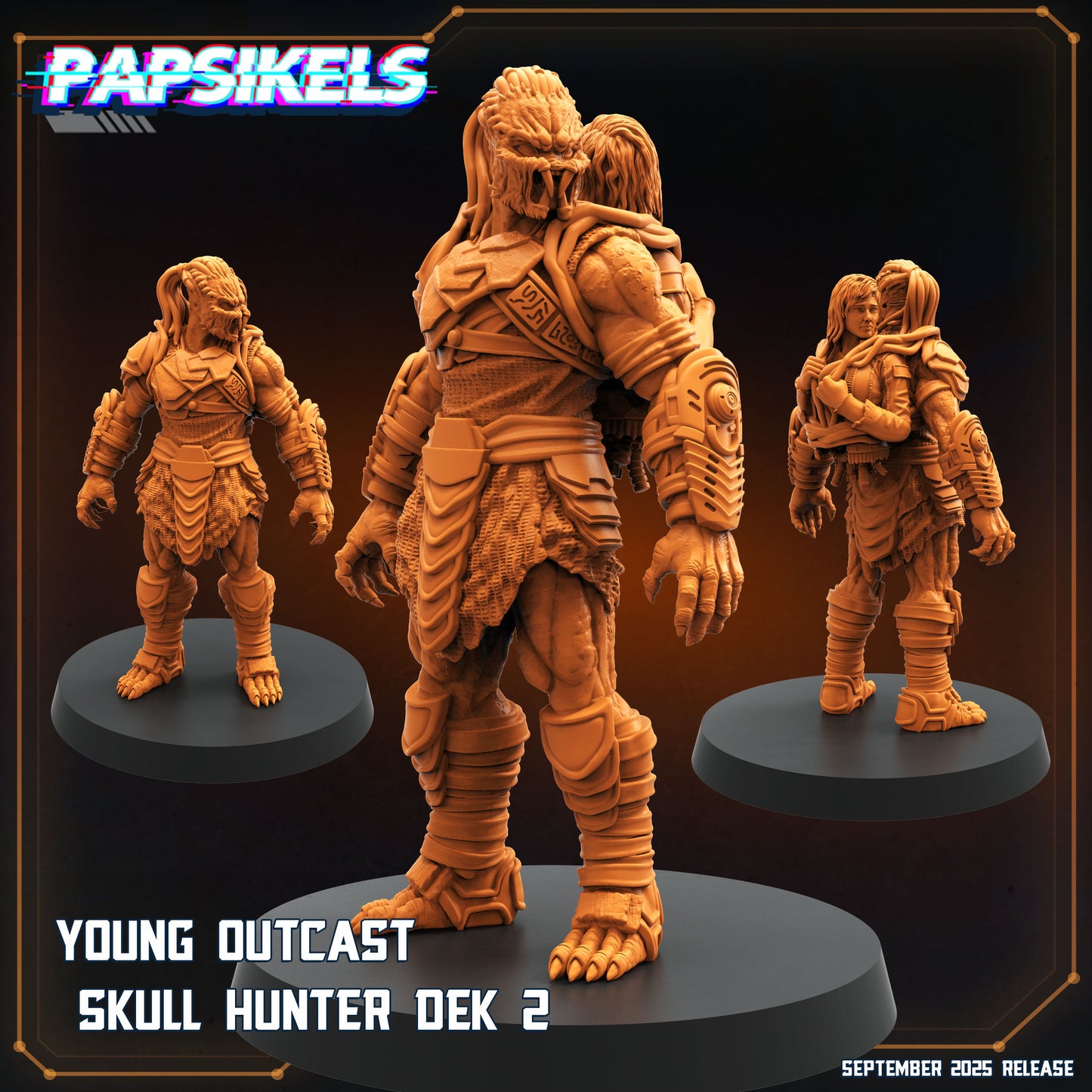 Skull Hunter Outcast (6 Poses / Fits 32-50mm Bases)  | Tabletop Roleplaying Miniatures (Papsikels)