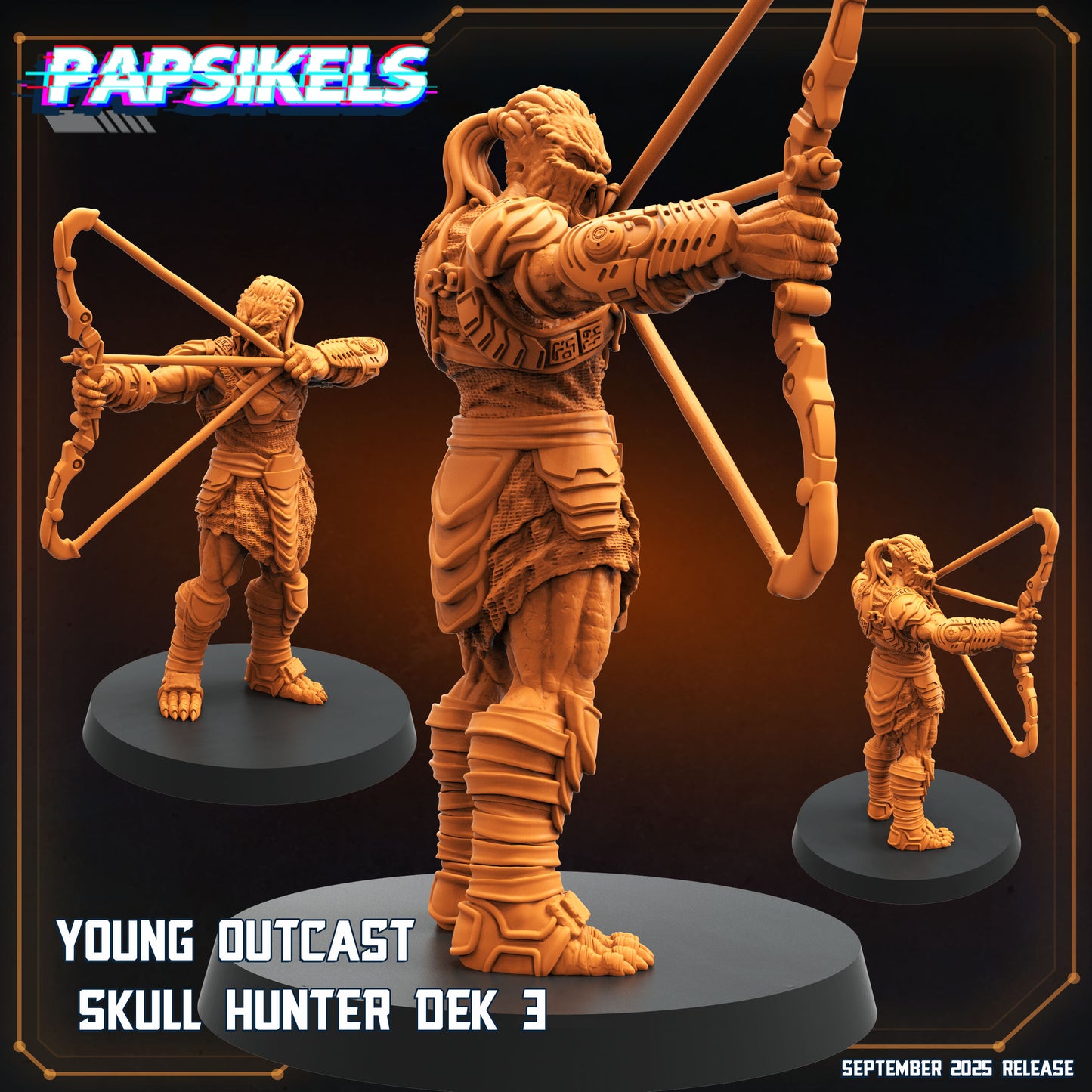 Skull Hunter Outcast (6 Poses / Fits 32-50mm Bases)  | Tabletop Roleplaying Miniatures (Papsikels)