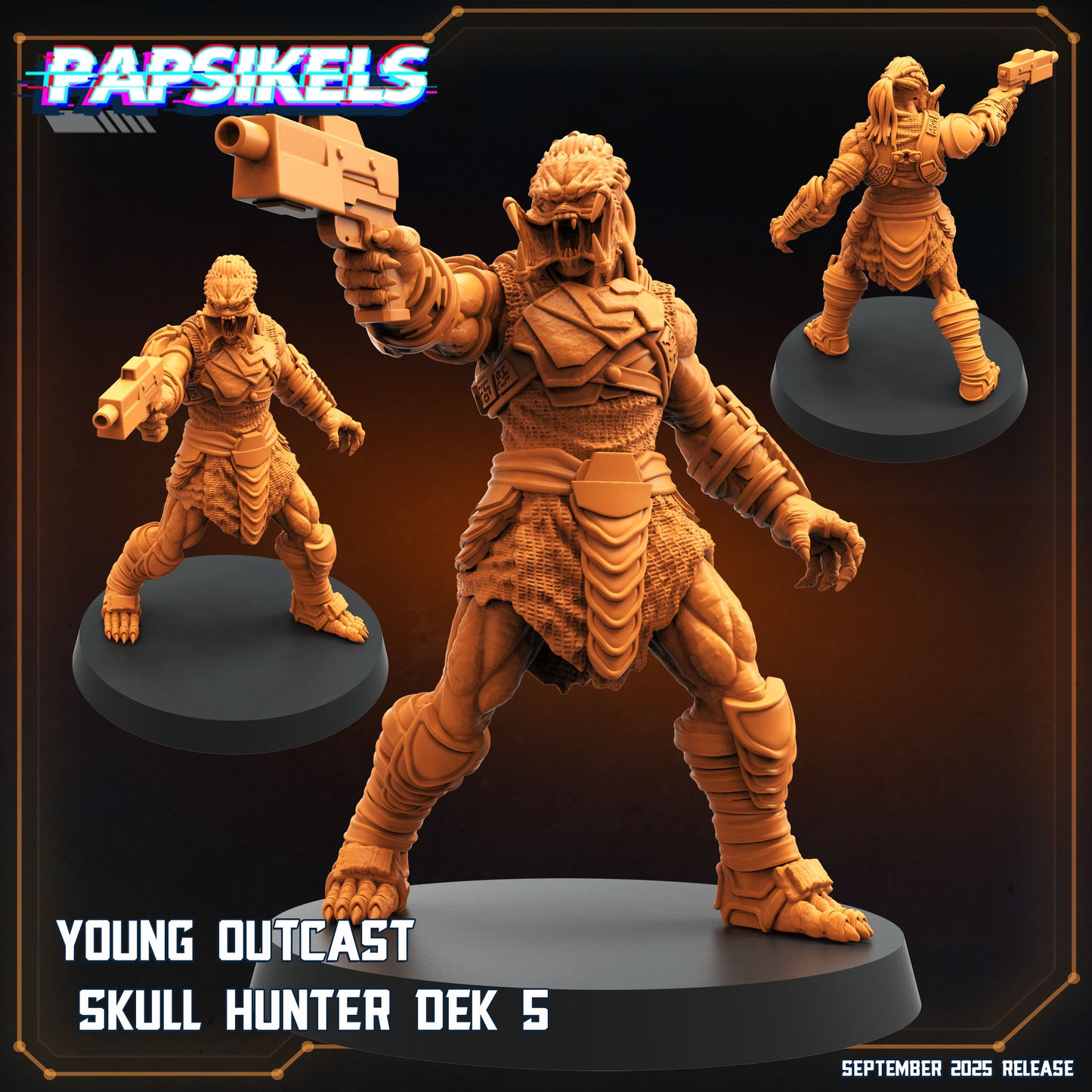 Skull Hunter Outcast (6 Poses / Fits 32-50mm Bases)  | Tabletop Roleplaying Miniatures (Papsikels)