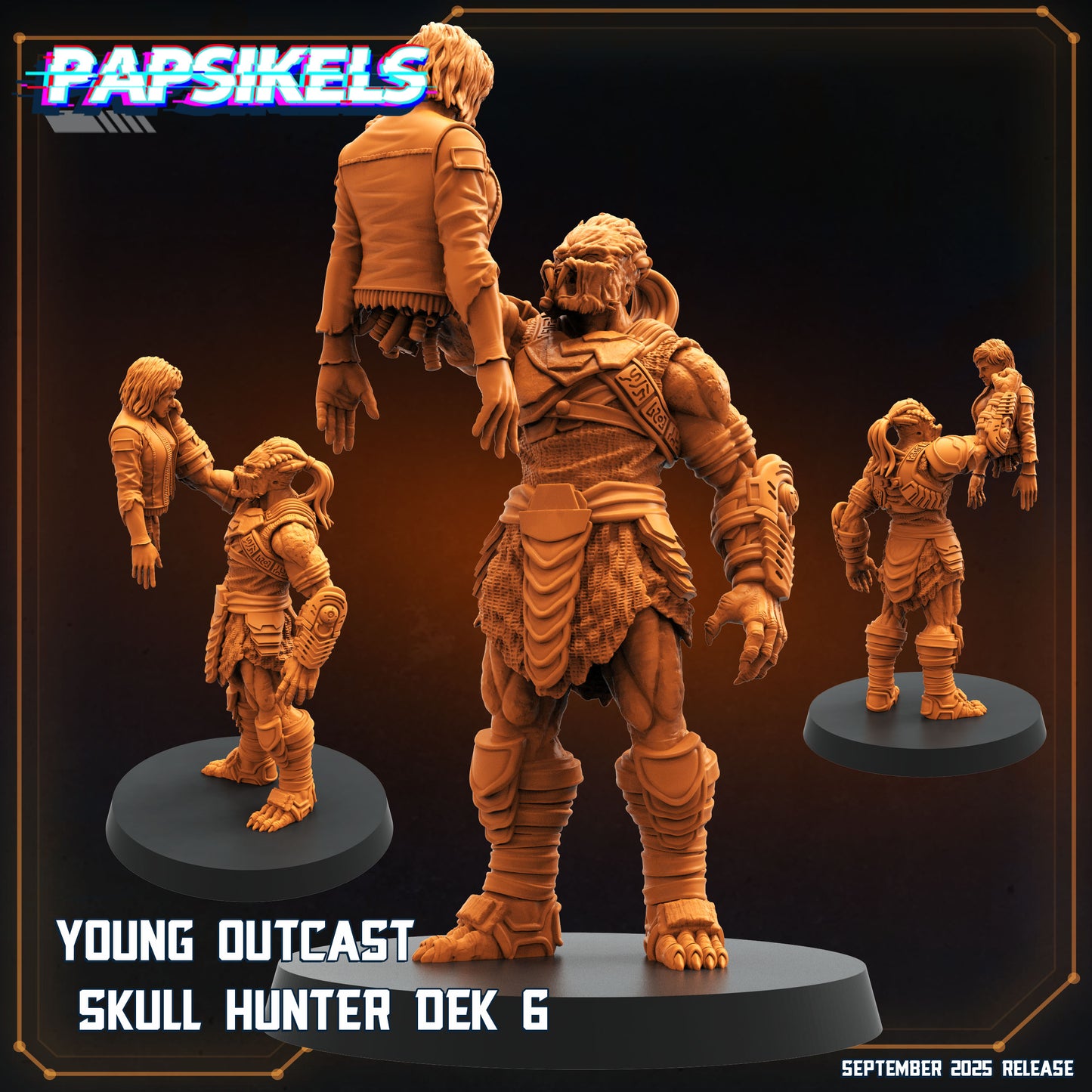 Skull Hunter Outcast (6 Poses / Fits 32-50mm Bases)  | Tabletop Roleplaying Miniatures (Papsikels)