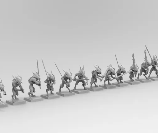 Infernal Shock Troops (22-Miniature Unique-Poses Bundle) | Miniature Wargaming Models (EmanG) | 28mm Scale
